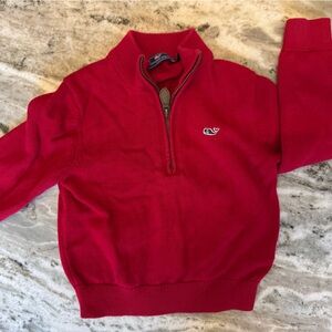 Vineyard Vines Red quarter zip sweater
